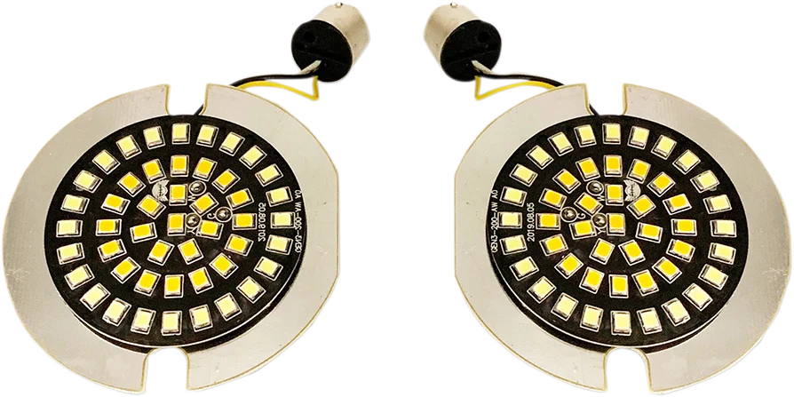 Bullet-Style Dual Front Turn Signal Insert - White - Amber DragSpecialties DS-300-AW-1157 - Installation View
