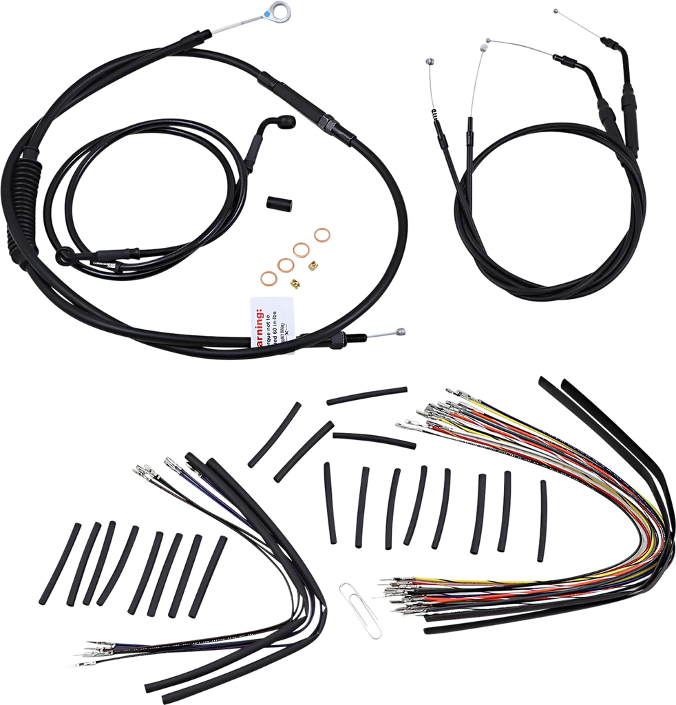 Burly Brand Cable Kit - Jail Bar - 10" Handlebars - Black Vinyl B30-1139 - Main Product View