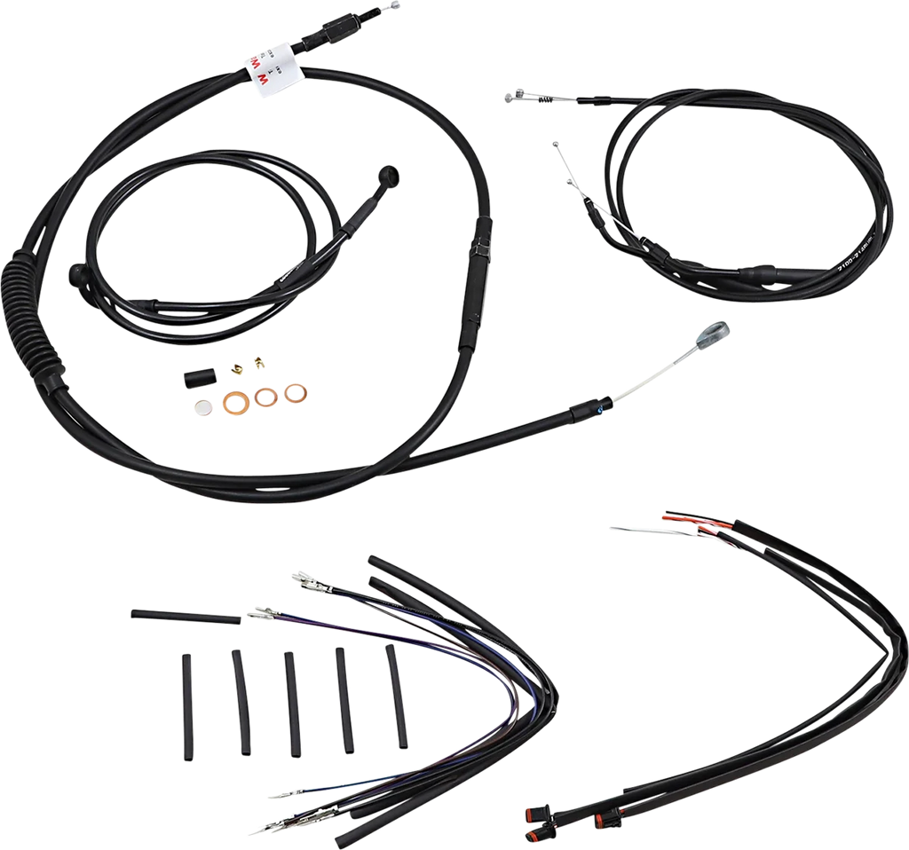 Burly Brand Cable Kit - Jail Bar - 12" Handlebars - Black Vinyl B30-1150 - Main Product View