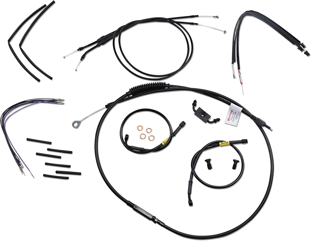 Burly Brand Cable Kit - Jail Bar - 12" Handlebars - Black Vinyl B30-1212 - Main Product View