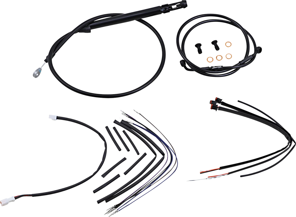 Burly Brand Cable Kit - Jail Bar - 12" Handlebars - Black Vinyl B30-1257 - Main Product View