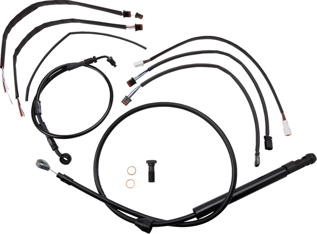 Burly Brand Cable Kit - Jail Bar - 12" Handlebars - Black Vinyl B30-1262 - Main Product View