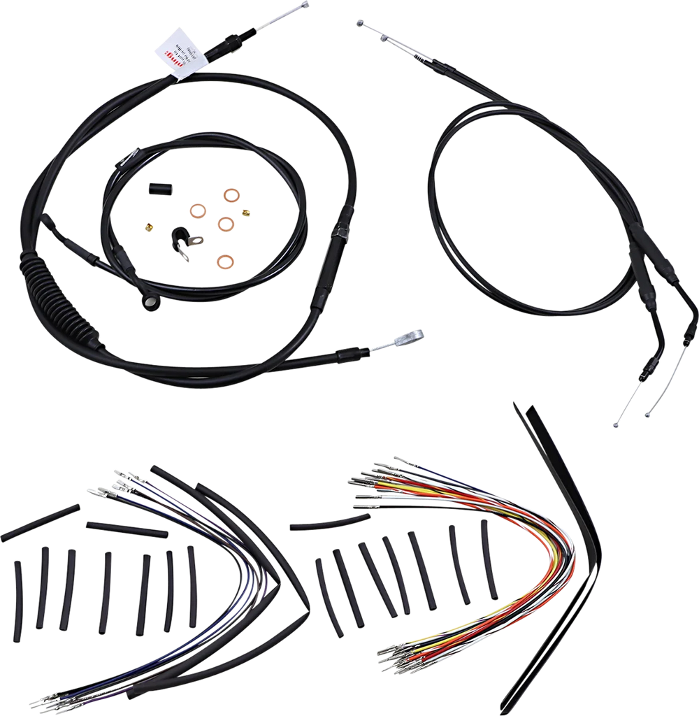 Burly Brand Cable Kit - Jail Bar - 14" Handlebars - Black Vinyl B30-1137 - Main Product View