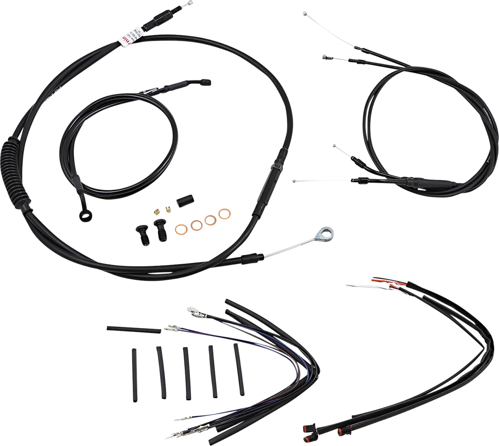 Burly Brand Cable Kit - Jail Bar - 14" Handlebars - Black Vinyl B30-1151 - Main Product View