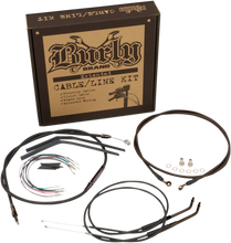 Load image into Gallery viewer, Burly Brand Cable Kit - Jail Bar - 14" Handlebars - Black Vinyl B30-1151 - Side View
