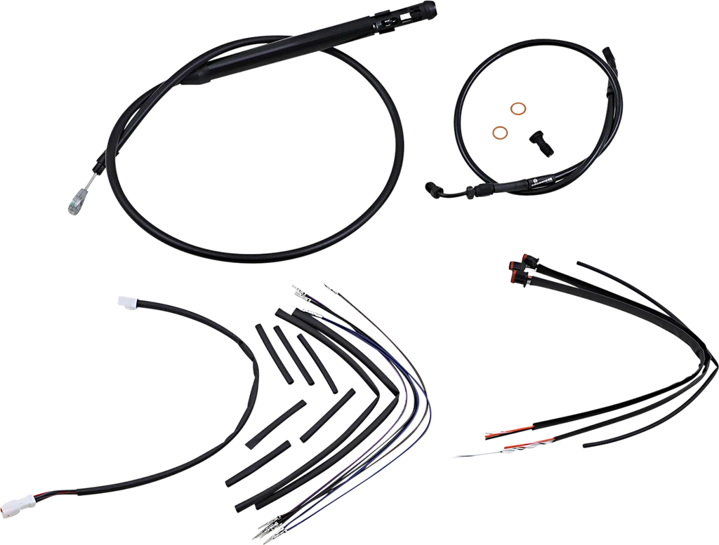 Burly Brand Cable Kit - Jail Bar - 14" Handlebars - Black Vinyl B30-1253 - Main Product View