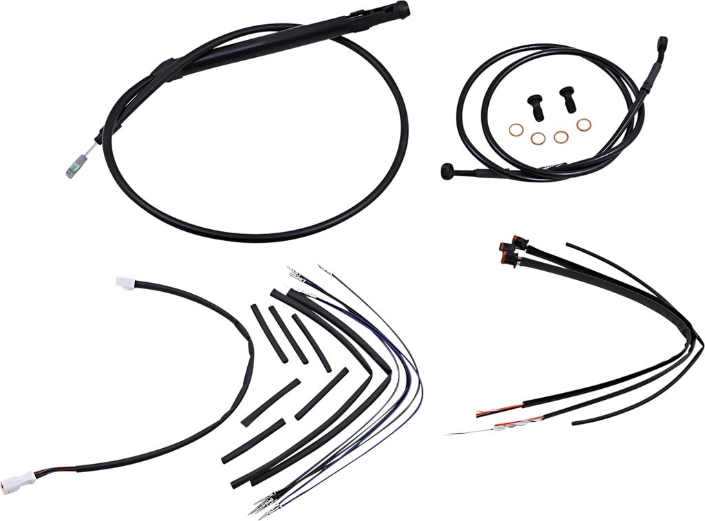 Burly Brand Cable Kit - Jail Bar - 14" Handlebars - Black Vinyl B30-1258 - Main Product View