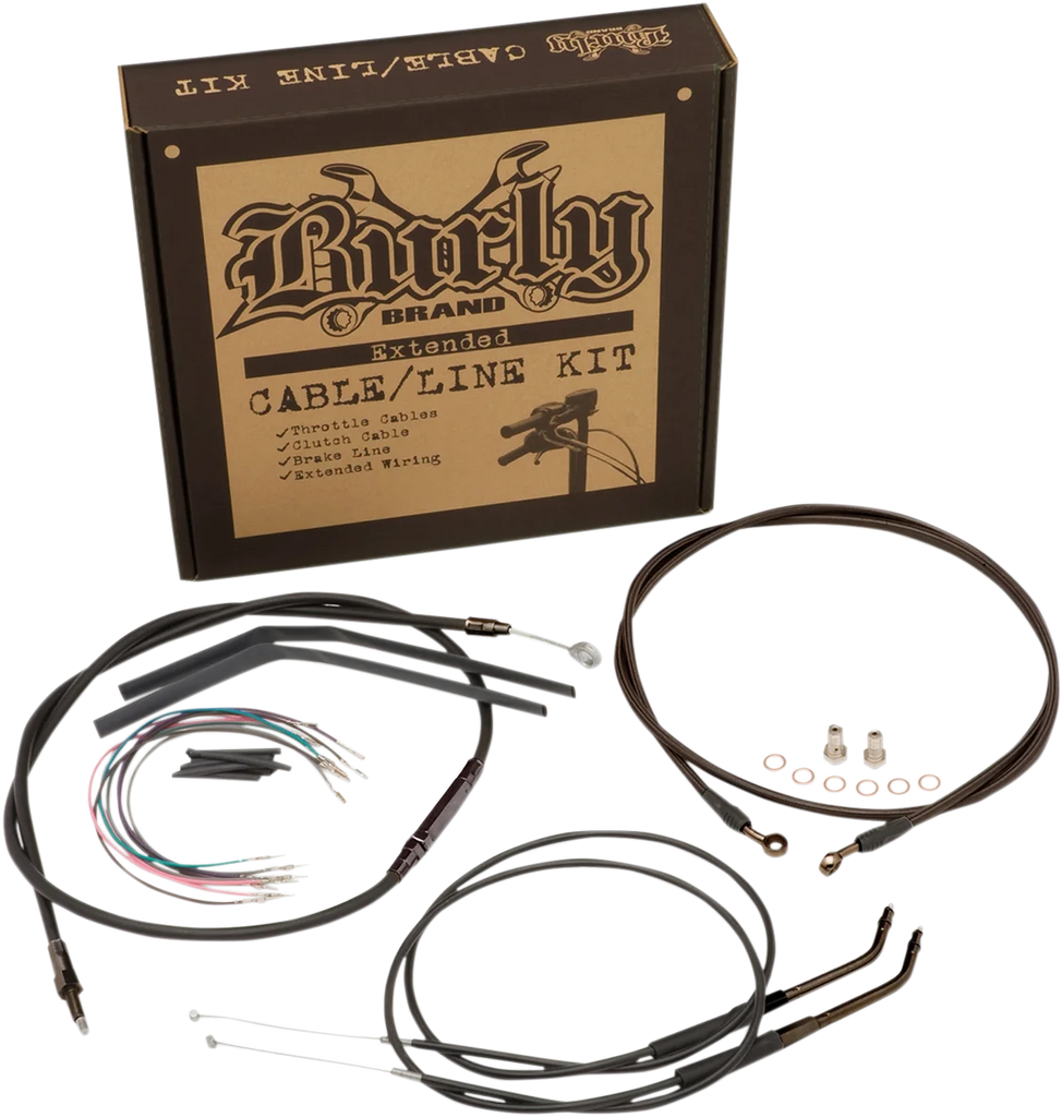 Burly Brand Cable Kit - Jail Bar - 14" Handlebars - Black Vinyl B30-1258 - Detail View