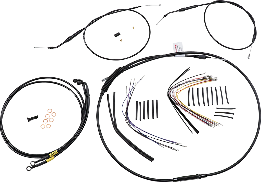 Burly Brand Cable Kit - Jail Bar - 14" Handlebars - Black Vinyl B30-1191 - Main Product View