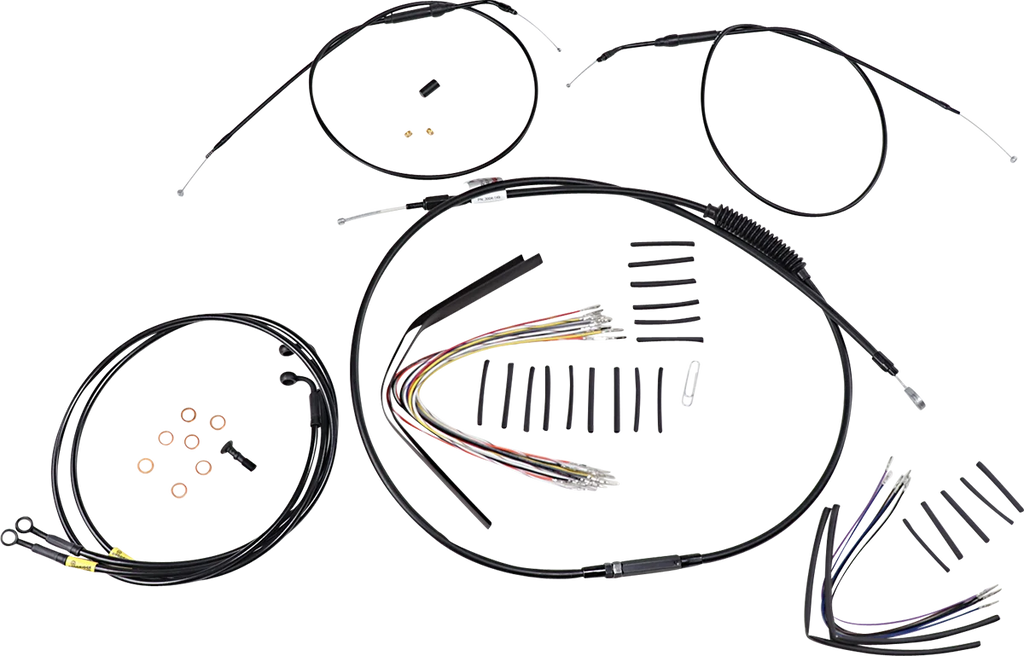 Burly Brand Cable Kit - Jail Bar - 14" Handlebars - Black Vinyl B30-1196 - Main Product View