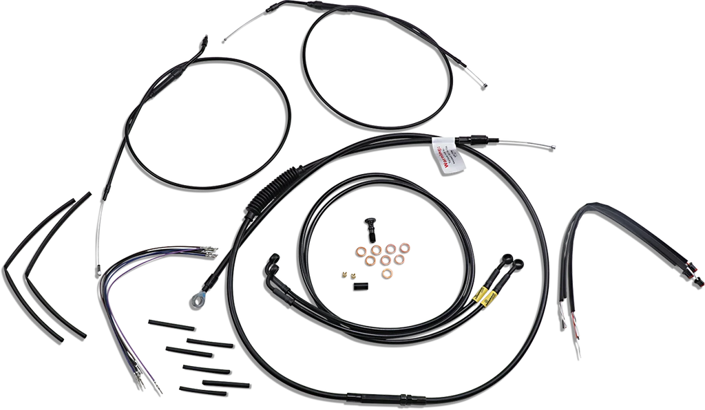 Burly Brand Cable Kit - Jail Bar - 14" Handlebars - Black Vinyl B30-1201 - Main Product View