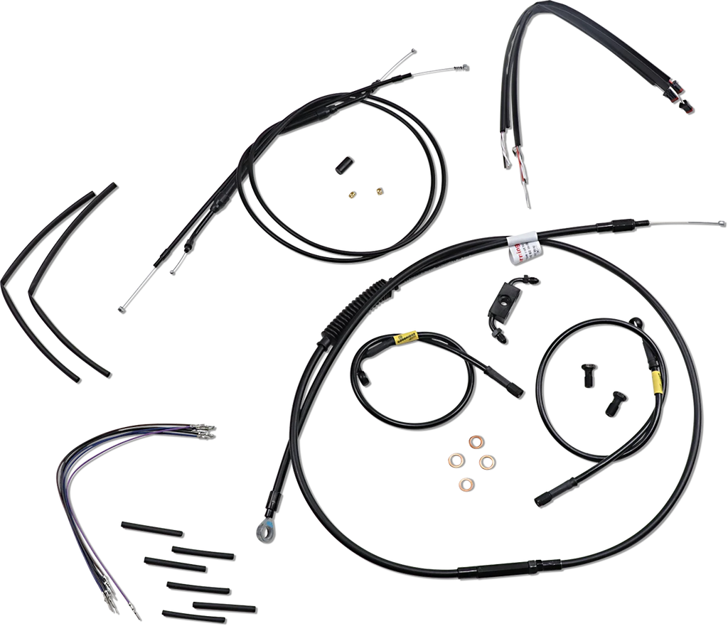 Burly Brand Cable Kit - Jail Bar - 14" Handlebars - Black Vinyl B30-1213 - Main Product View