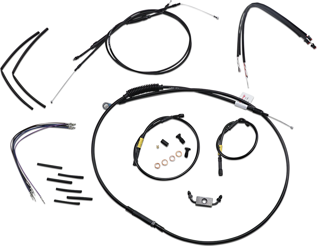 Burly Brand Cable Kit - Jail Bar - 14" Handlebars - Black Vinyl B30-1211 - Main Product View