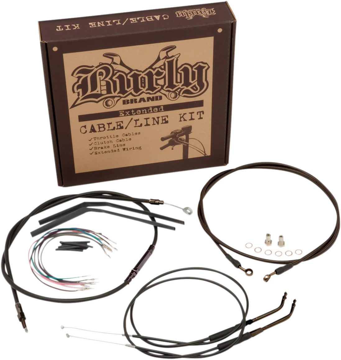 Burly Brand Control Kit - 12" Ape Hanger Handlebars - ABS B30-1121 - Side View