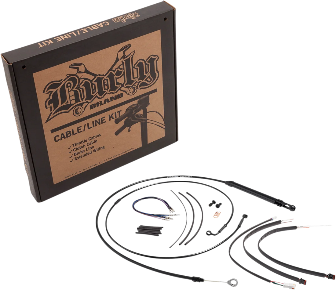Burly Brand Control Kit - 12" Ape Hanger Handlebars B30-1254 - Side View