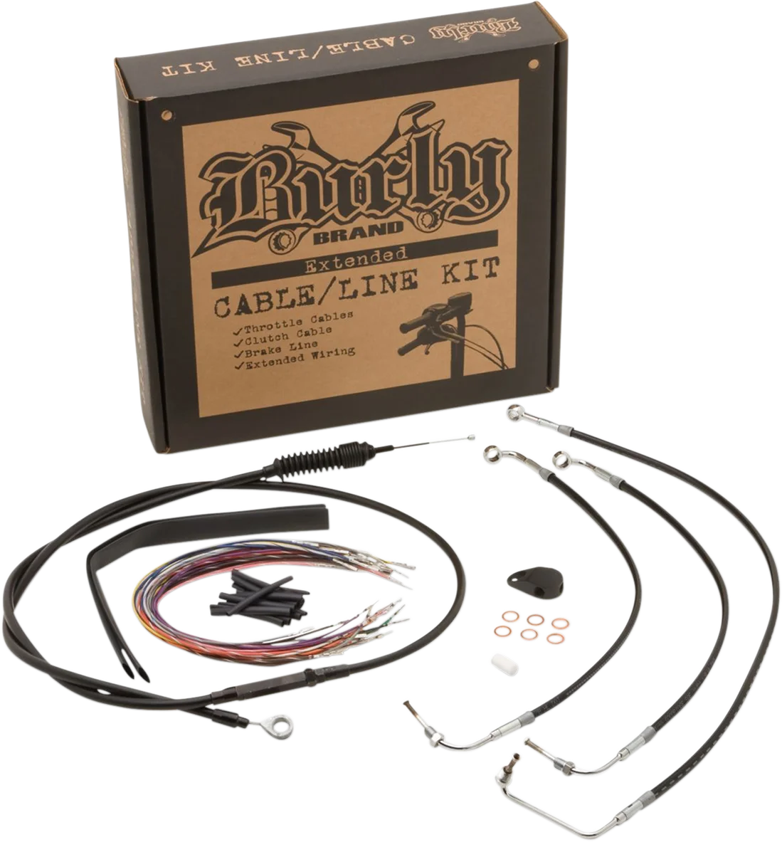 Burly Brand Control Kit - 13" Ape Hanger Handlebars - ABS B30-1234 - Side View