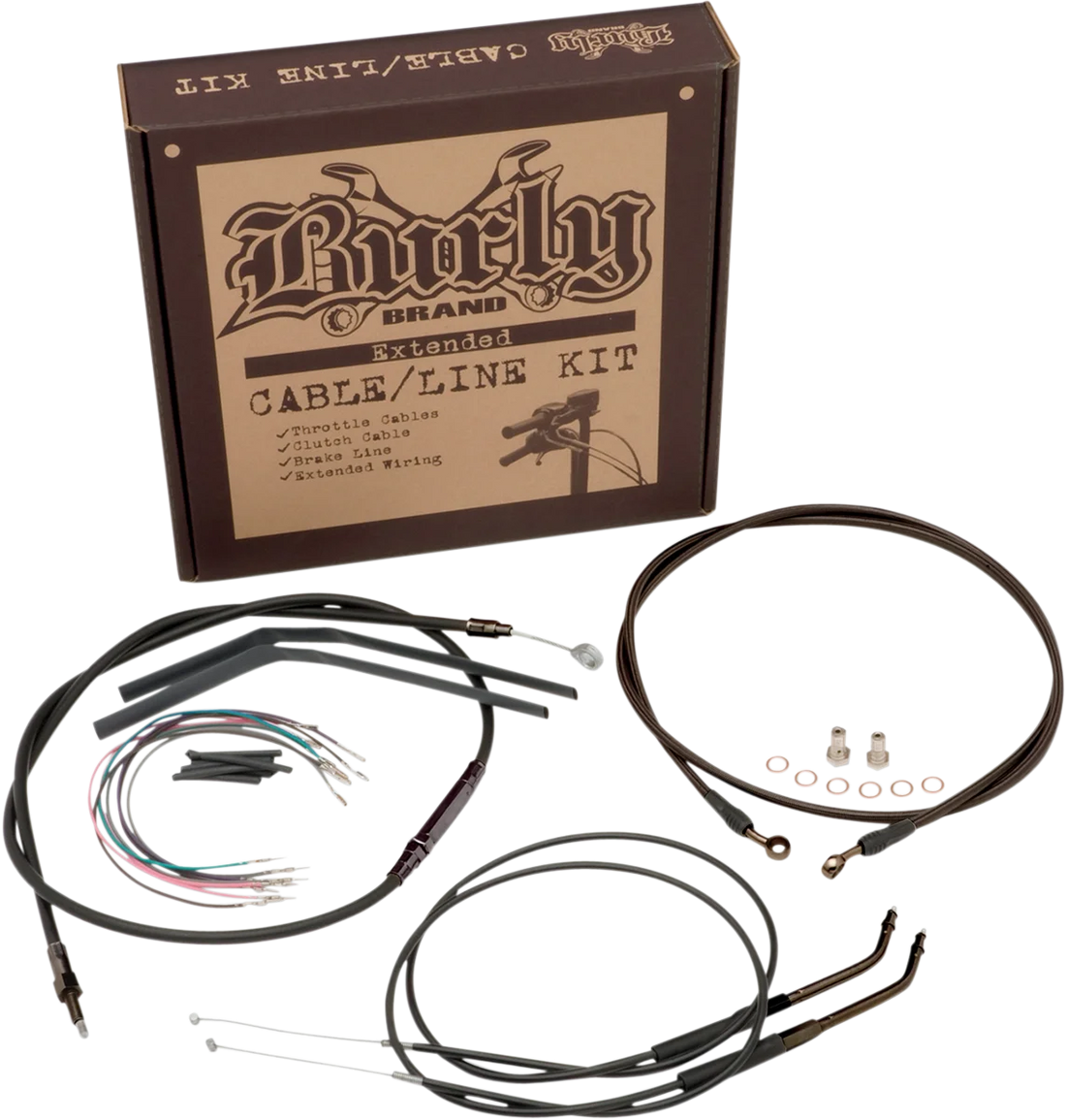 Burly Brand Control Kit - 14" Ape Hanger Handlebars B30-1009 - Side View