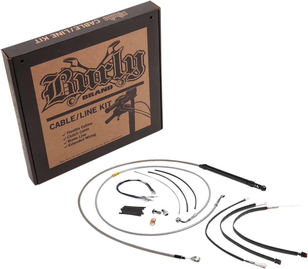 Burly Brand Control Kit - 18" Gorilla Handlebars - Stainless B30-1245 - Side View