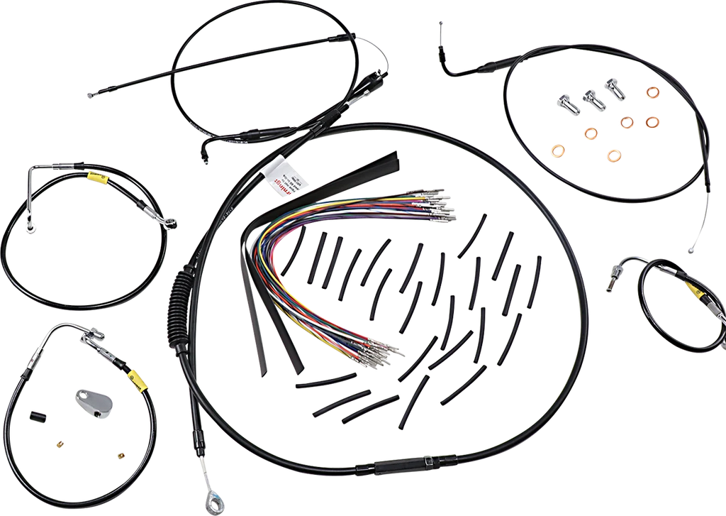 Burly Brand Control Kit - Early Touring Bikes - 15" Bagger Bar Handlebars - Black B30-1295 - Main Product View