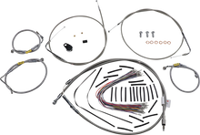 Load image into Gallery viewer, Burly Brand Control Kit - Early Touring Bikes - 15" Bagger Bar Handlebars - Stainless B30-1293 - Side View