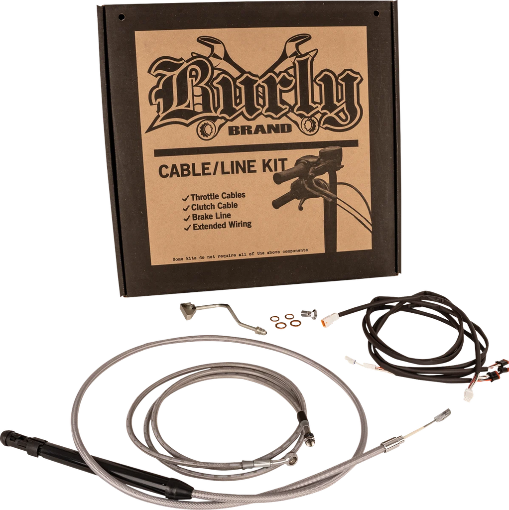 Burly Brand Control Kit - Gorilla Ape Hanger - 16" - Stainless Steel B30-1312 - Side View