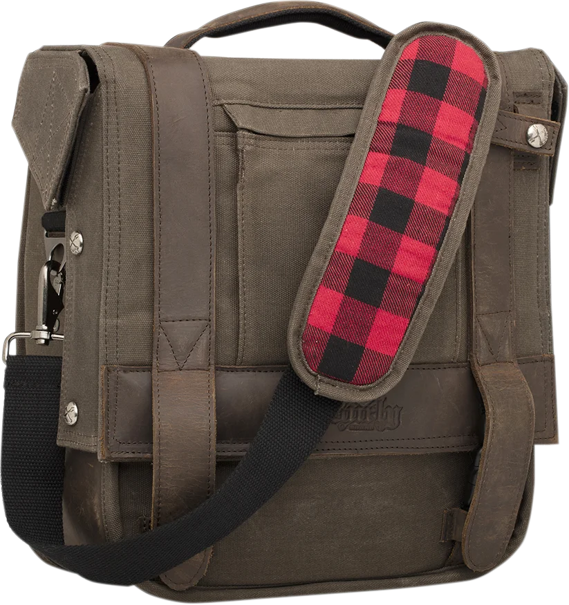Burly Brand Detachable Saddlebag - Dark Oak B15-1000D - Side View