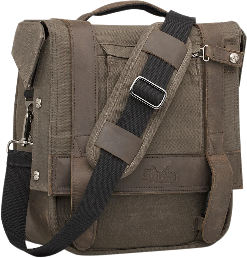 Burly Brand Detachable Saddlebag - Dark Oak B15-1000D - Back View