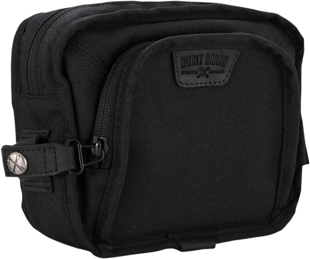 Burly Brand Handlebar Bag - Black Cordura B15-1012B - Main Product View