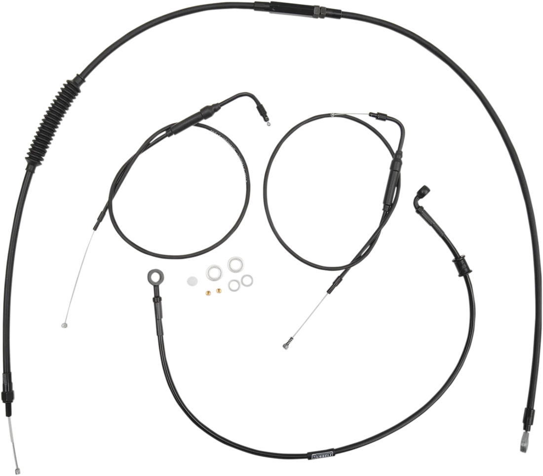 Burly Brand Handlebar Cable And Brake Line Kit - Clubman Handlebars B30-1099 - Side View