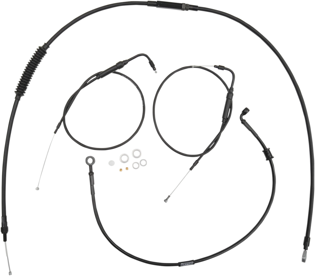 Burly Brand Handlebar Cable And Brake Line Kit - Clubman Handlebars B30-1099 - Side View