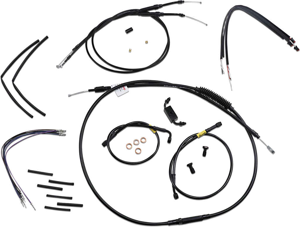 Burly Brand Handlebar Cable and Brake Line Kit - 12" Wide Glide Gorilla Handlebars B30-1214 - Main Product View