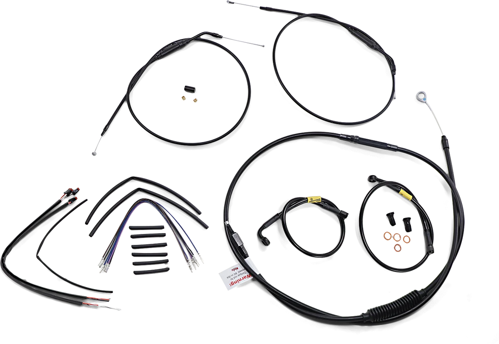 Burly Brand Handlebar Cable and Brake Line Kit - 14" Wide Glide Gorilla Handlebars B30-1215 - Main Product View
