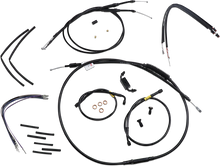 Load image into Gallery viewer, Burly Brand Handlebar Cable and Brake Line Kit - 16" Wide Glide Gorilla Handlebars B30-1216 - Side View