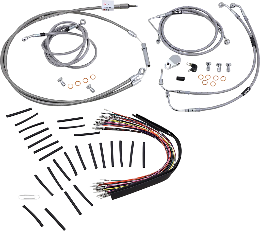 Burly Brand Handlebar Cable/Brake Line Kit - Complete