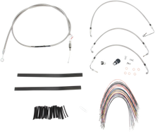 Load image into Gallery viewer, Burly Brand Handlebar Cable/Brake Line Kit - Complete - 13" Ape Hanger Handlebars - Stainless Steel B30-1103 - Side View