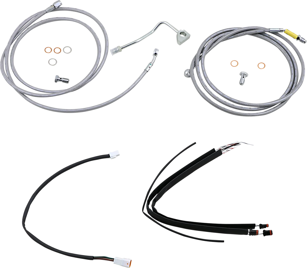 Burly Brand Handlebar Cable/Brake Line Kit - Complete