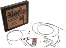 Load image into Gallery viewer, Burly Brand Handlebar Cable/Brake Line Kit - Complete - 14" Ape Hanger Handlebars - Stainless Steel B30-1127 - Side View