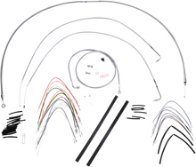 Load image into Gallery viewer, Burly Brand Handlebar Cable/Brake Line Kit - Complete - 14" Ape Hanger Handlebars - Stainless Steel B30-1161 - Detail View