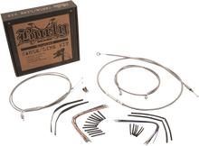 Load image into Gallery viewer, Burly Brand Handlebar Cable/Brake Line Kit - Complete - 16" Ape Hanger Handlebars - Stainless Steel B30-1128 - Side View