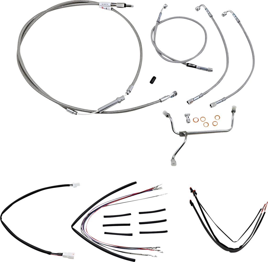 Burly Brand Handlebar Cable/Brake Line Kit - Complete