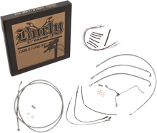 Load image into Gallery viewer, Burly Brand Handlebar Cable/Brake Line Kit - Complete - 16" Ape Hanger Handlebars - Stainless Steel B30-1153 - Side View
