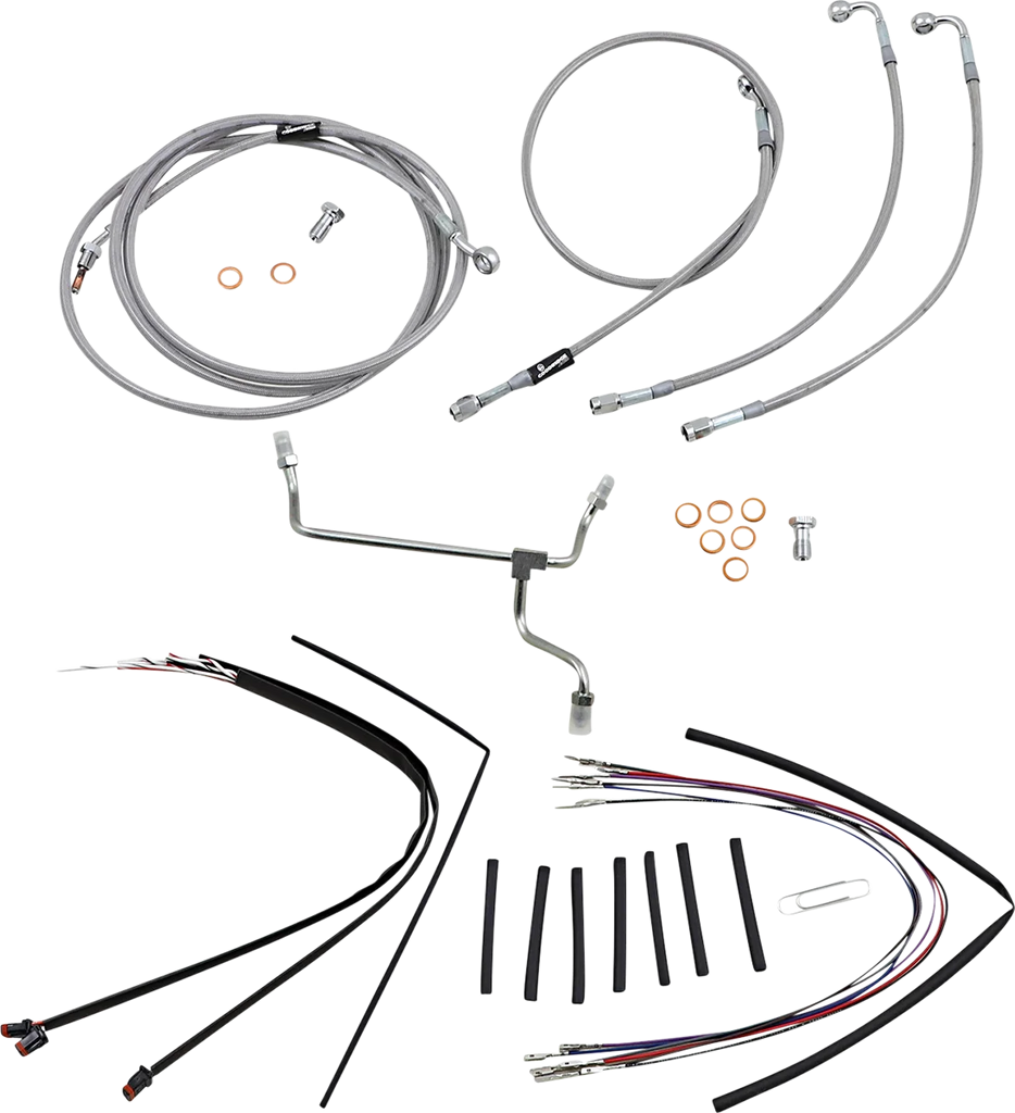 Burly Brand Handlebar Cable/Brake Line Kit - Complete