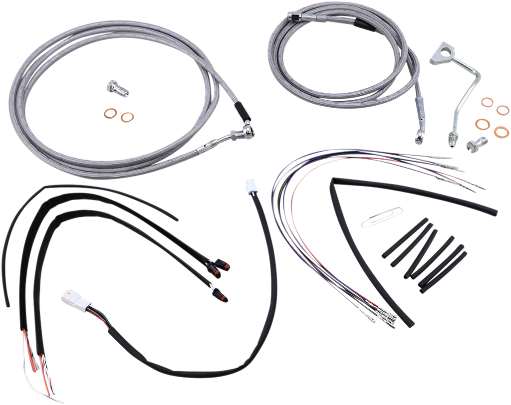 Burly Brand Handlebar Cable/Brake Line Kit - Complete