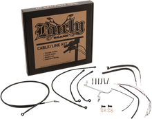 Load image into Gallery viewer, Burly Brand Handlebar Cable/Brake Line Kit - Complete - 14&quot; Ape Hanger Handlebars - Stainless Steel B30-1158 - Side View