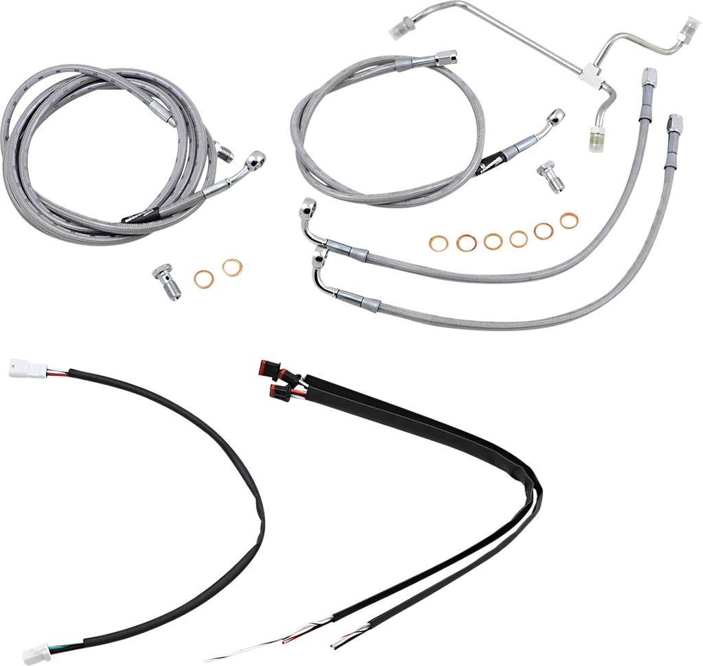 Burly Brand Handlebar Cable/Brake Line Kit - Complete