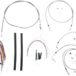 Load image into Gallery viewer, Burly Brand Handlebar Cable/Brake Line Kit - Complete - 15" Ape Hanger Handlebars - Stainless Steel B30-1104 - Side View