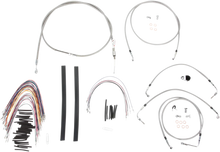Load image into Gallery viewer, Burly Brand Handlebar Cable/Brake Line Kit - Complete - 15" Ape Hanger Handlebars - Stainless Steel B30-1104 - Side View
