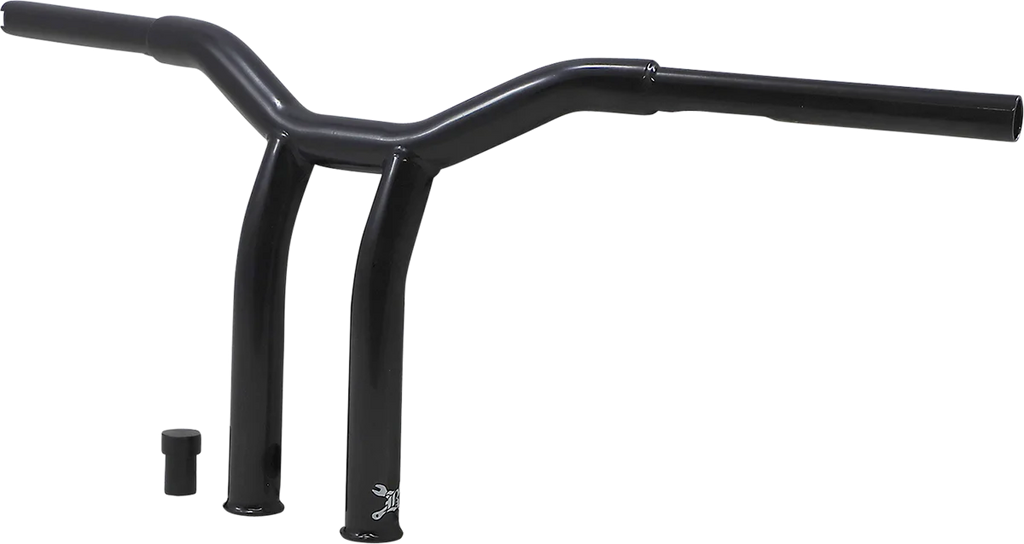 Burly Brand Handlebar - Dominator - Raked - 10" - Black B12-6051B - Side View