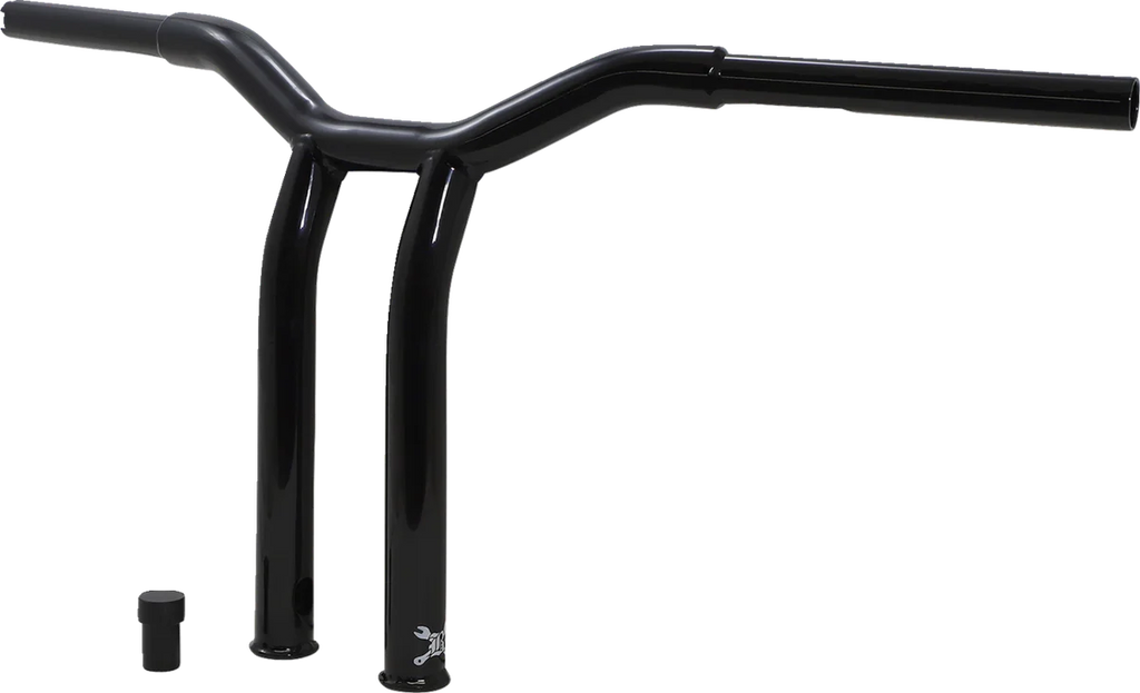 Burly Brand Handlebar - Dominator - Raked - 12" - Black B12-6052B - Side View