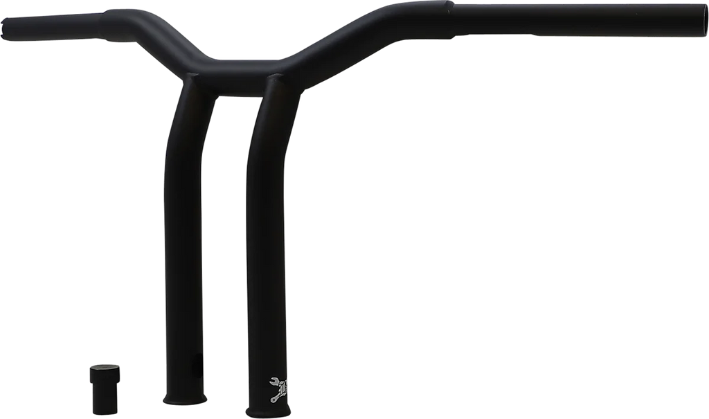 Burly Brand Handlebar - Dominator - Raked - 12" - Matte Black B12-6052SB - Side View